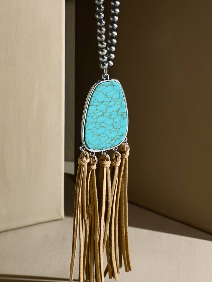 Ball Bead Necklace with Pendant & Accent Tassel for wholesale by Urbanista