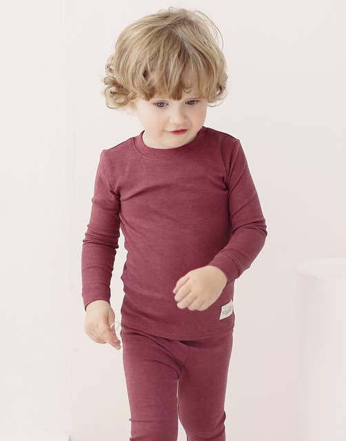 New Melange Red Long Sleeve PJs for wholesale on Faire11