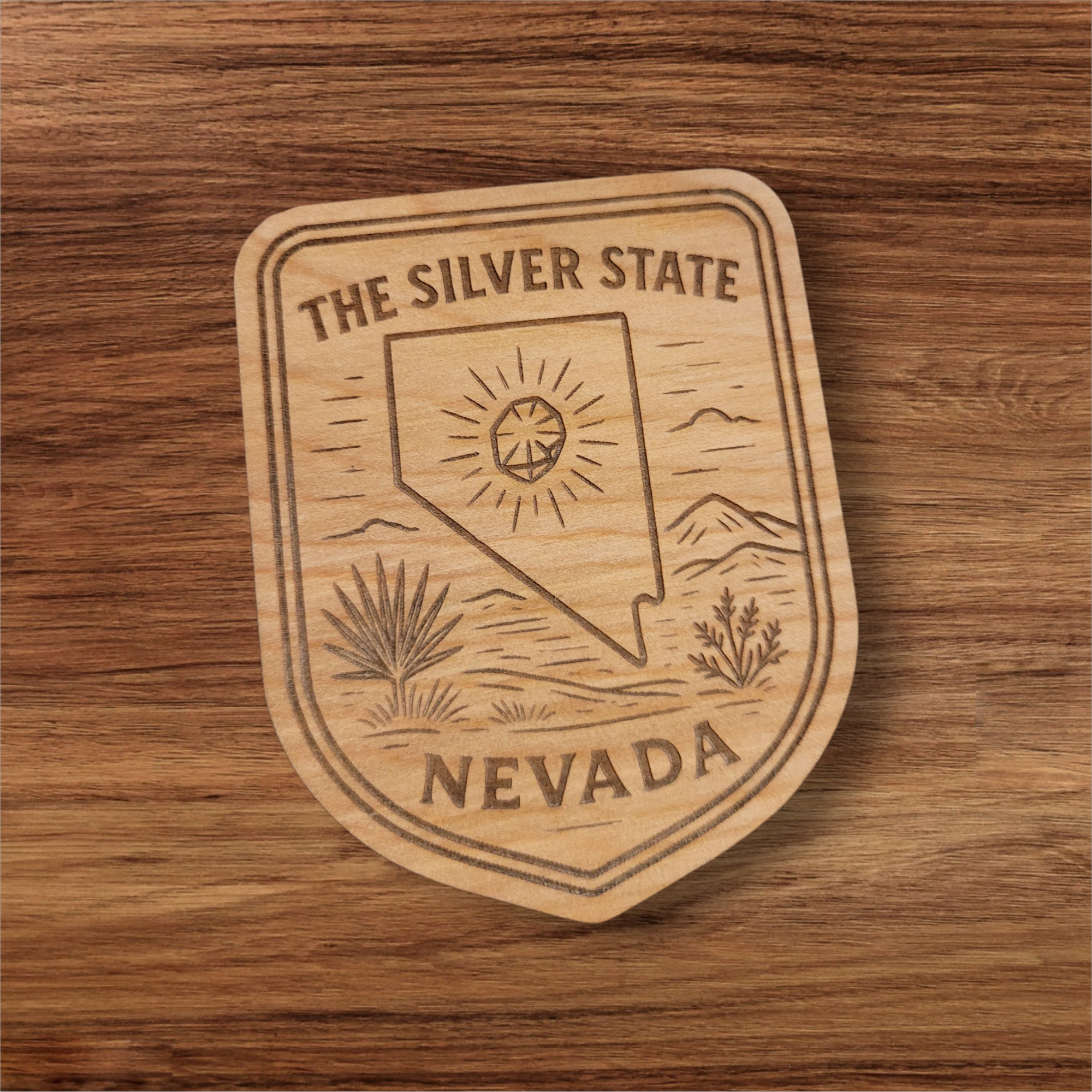 Ellie Joe Design Co - Wholesale Magnet - Nevada Wood Magnet – State Magnet Gift | 5 Desert & City Designs to Choose From0