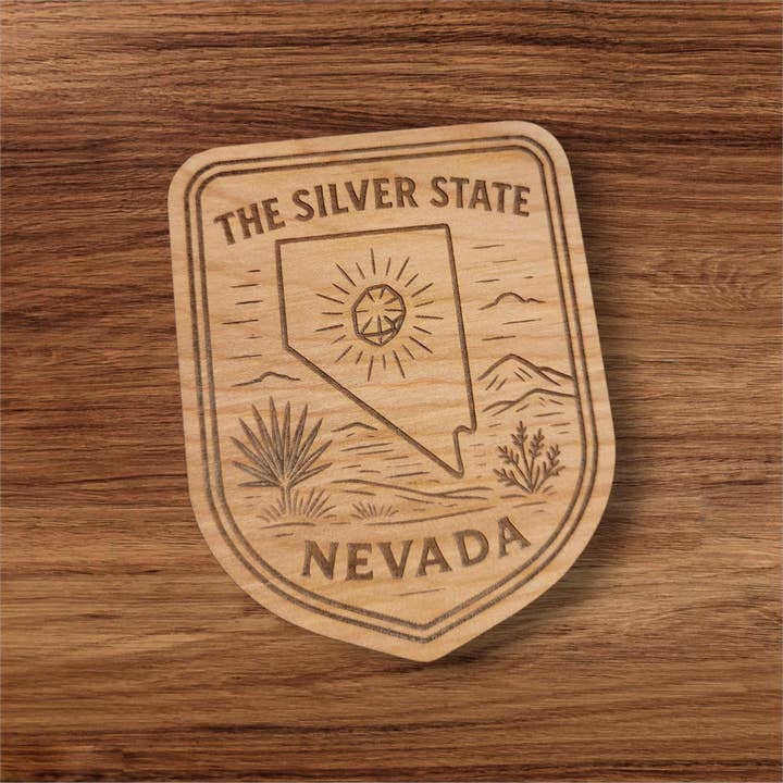 Ellie Joe Design Co - Wholesale Magnet - Nevada Wood Magnet – State Magnet Gift | 5 Desert & City Designs to Choose From