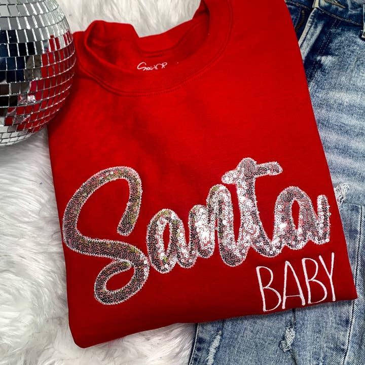 Santa Baby Sweatshirt for wholesale by Shop Southern Belle
