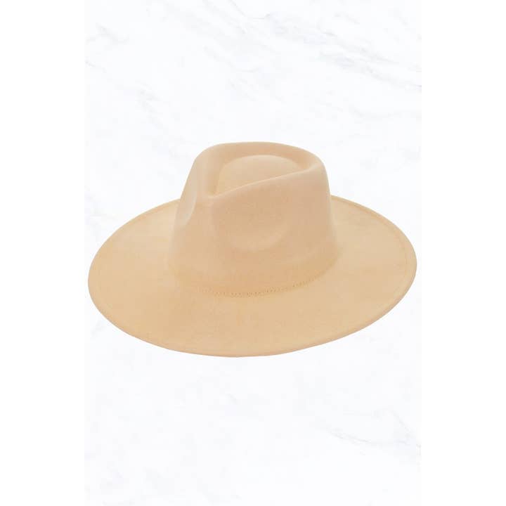 Suzie Q USA - Wholesale Fedora - Women's - Suede Large Eaves Teardrop Top Fedora Hat13
