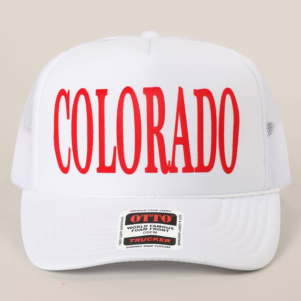 Fashion City - Wholesale Trucker Hat - Unisex - COLORADO Text Printed Mesh Back Foam Trucker Hat18