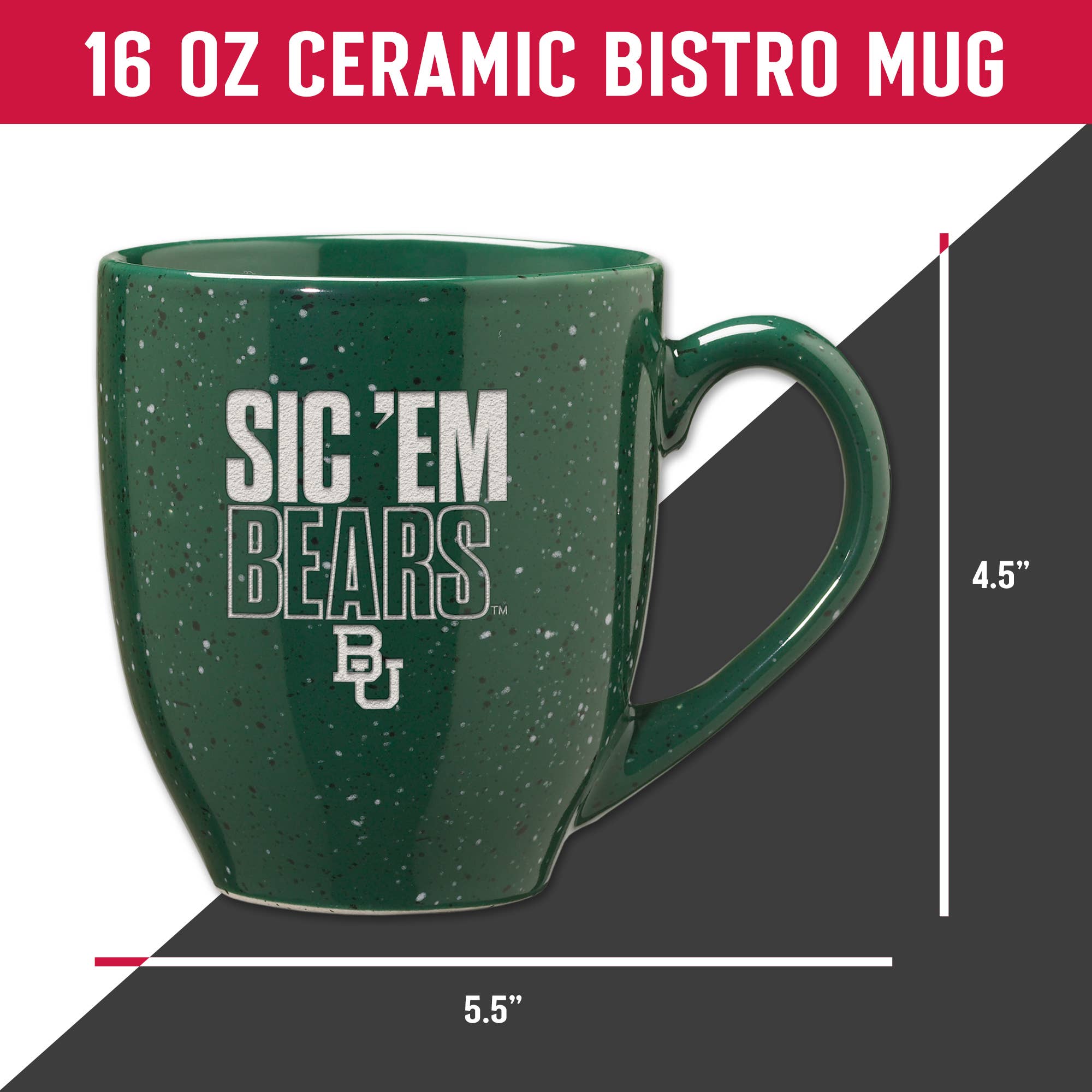Rico Industries - Wholesale Coffee Mug - NCAA  Baylor Bears "Sic' Em Bears" 16 oz   Ceramic  Mug4