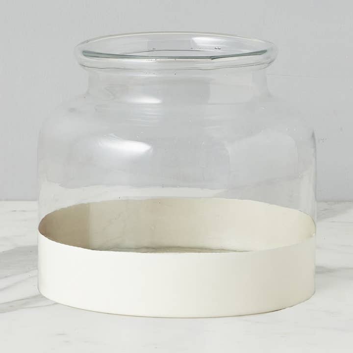 Jarrón de Vidrio con Flor, Base Blanca Desmontable para venta al por mayor de etúHOME