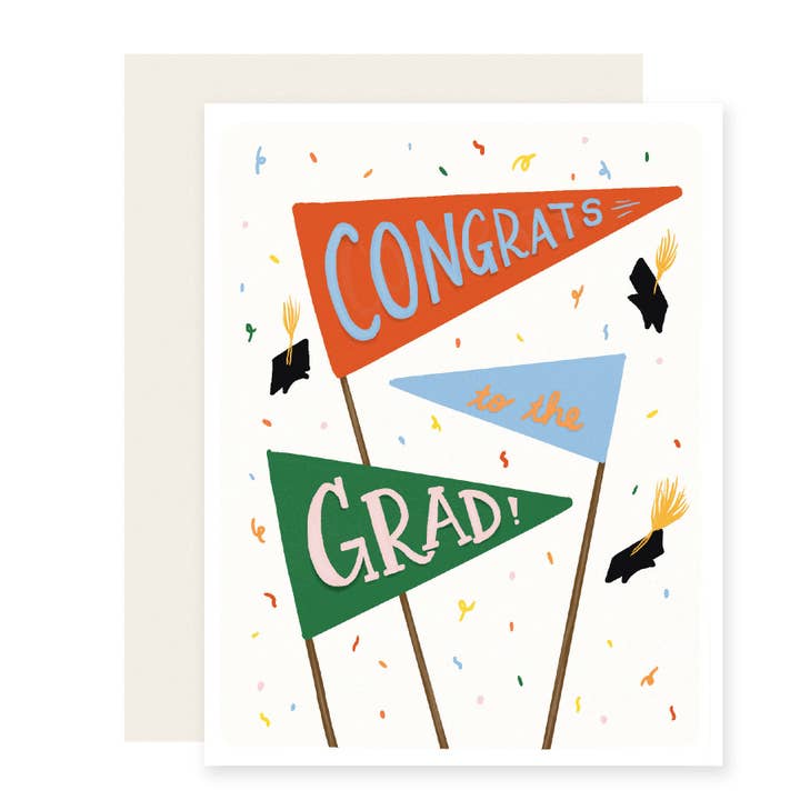 Pennant Grad Card for wholesale by Slightly Stationery