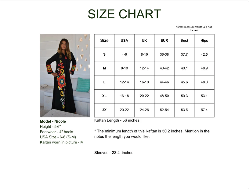 Gipci - Wholesale Kaftan - Women's - Black Flower Embroidered Caftan with Tassels2