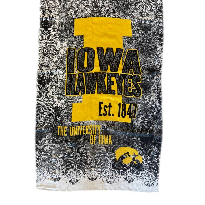 Iowa Hawkeyes Lace Print Scarf for wholesale by Emerson Street Clothing Co Collegiate Shop