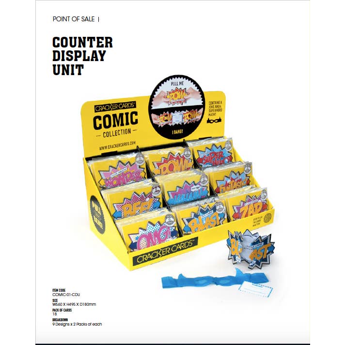 Présentoir de cartes BD Cracker (cartes vendues séparément) pour la vente par My Design Collections