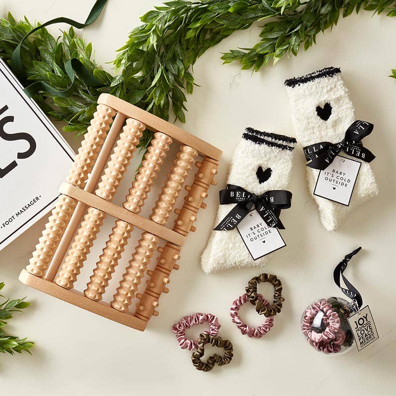 Bella Sleep + Spa - Wholesale Socks - Women's - Cozy Socks - Black Trim + Black Heart2