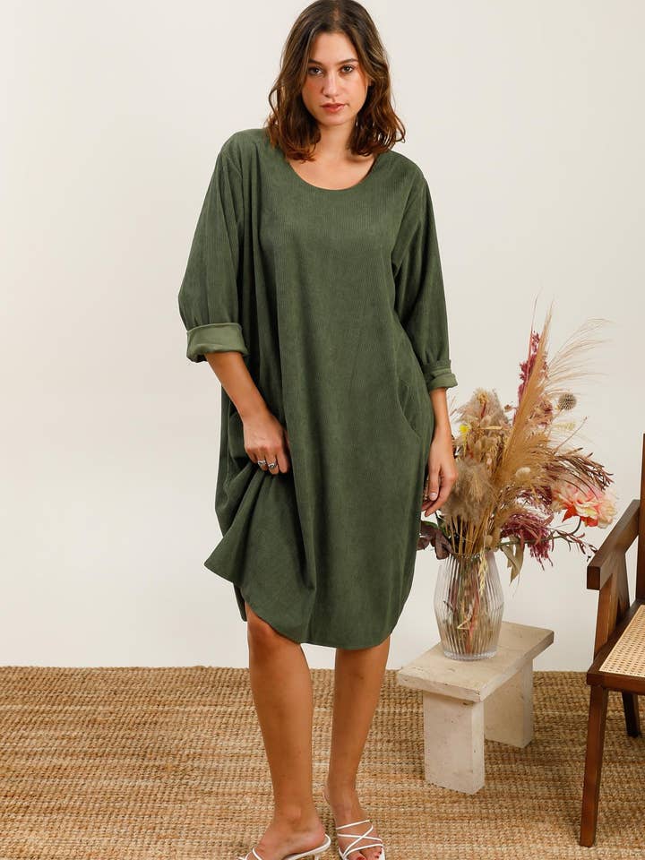 Gathered dress 745 5% Elastane - 20% Cotton - 75% Polyester for wholesale by la maison des fibres naturelles