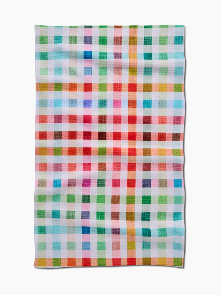 Woven Spring Plaid Tea Towel for wholesale by Geometry