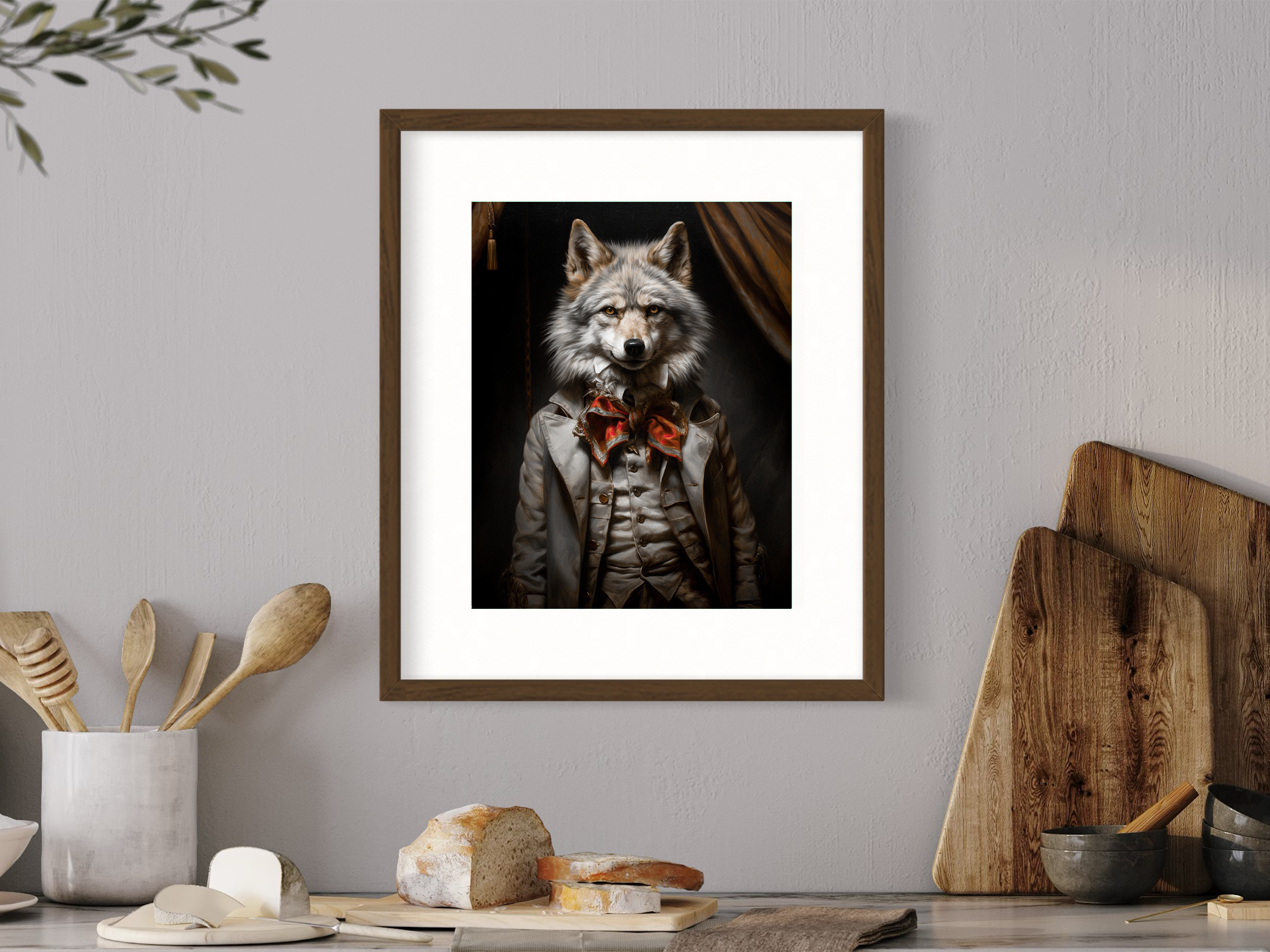 Salty Alyce - Wholesale Art Print -     Lord Lupin Wolf Portrait Art Print  158AS 2