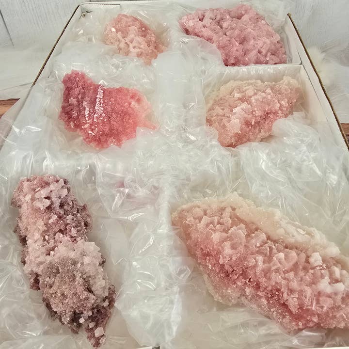 Aquamarine Daydream Wholesale - Wholesale Spiritual Stone/Crystal - 6pc Pink Halite ~ Mineral Specimen ~ Bulk Crystal Flats