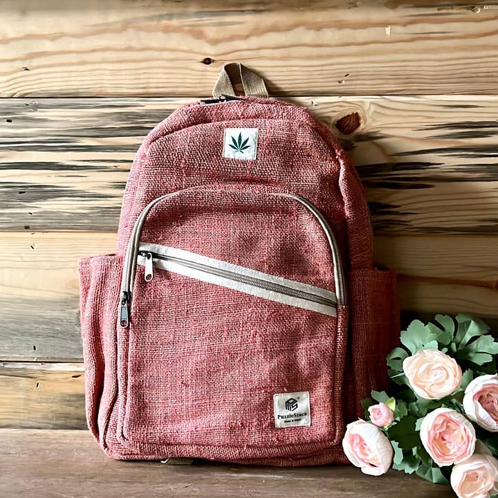 PuzzleStack - Venta al por mayor Mochila - Mujer - Mochila de Cáñamo Puro Rosa Kumari2