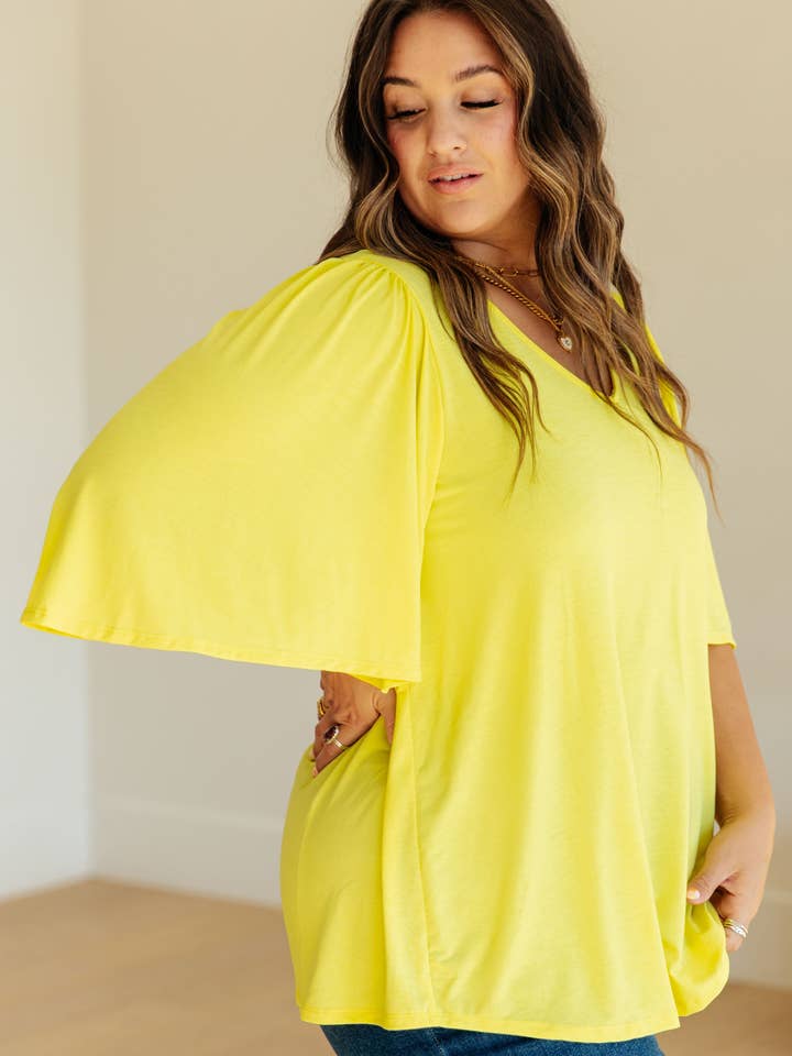 Bella Nova Style Co - Wholesale Blouse - Women's - Cali Blouse in Neon Yellow