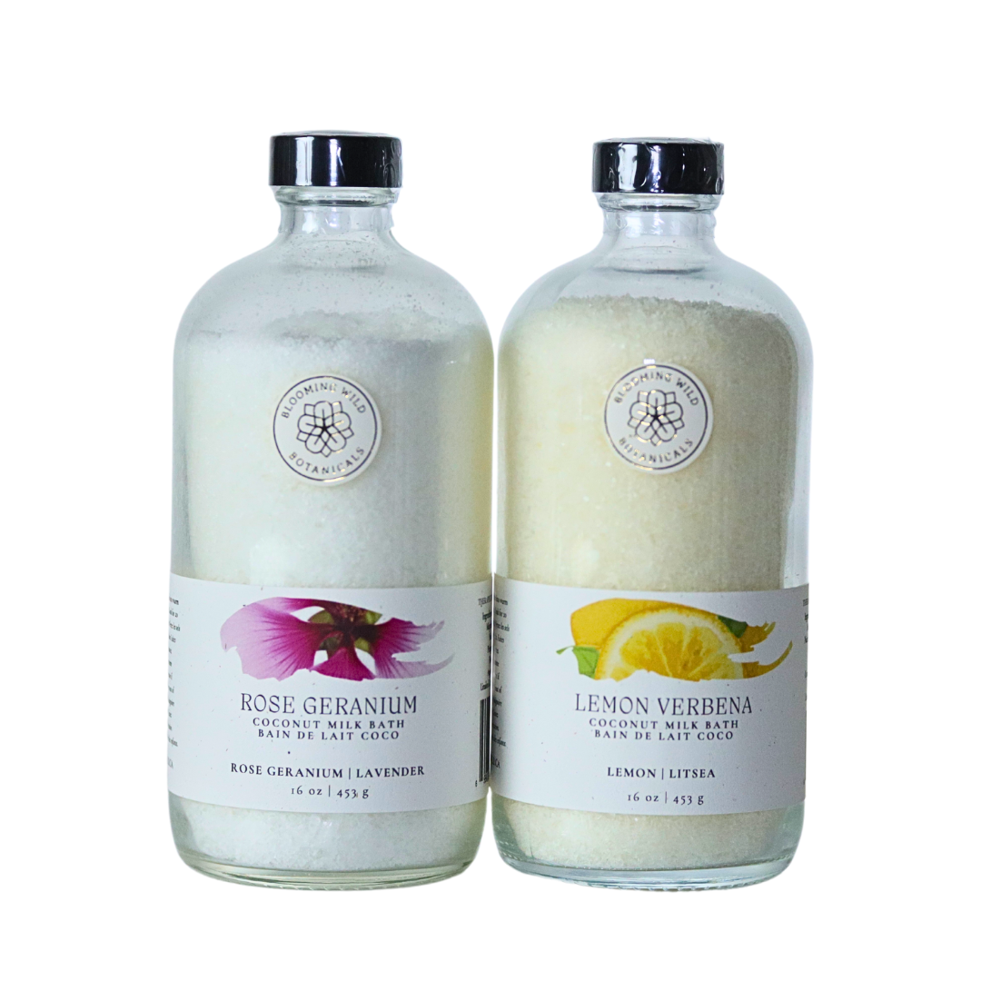Blooming Wild Botanicals - Wholesale Bath Salts - Rose Geranium Coconut Milk Bath Salts | Large Bottle3