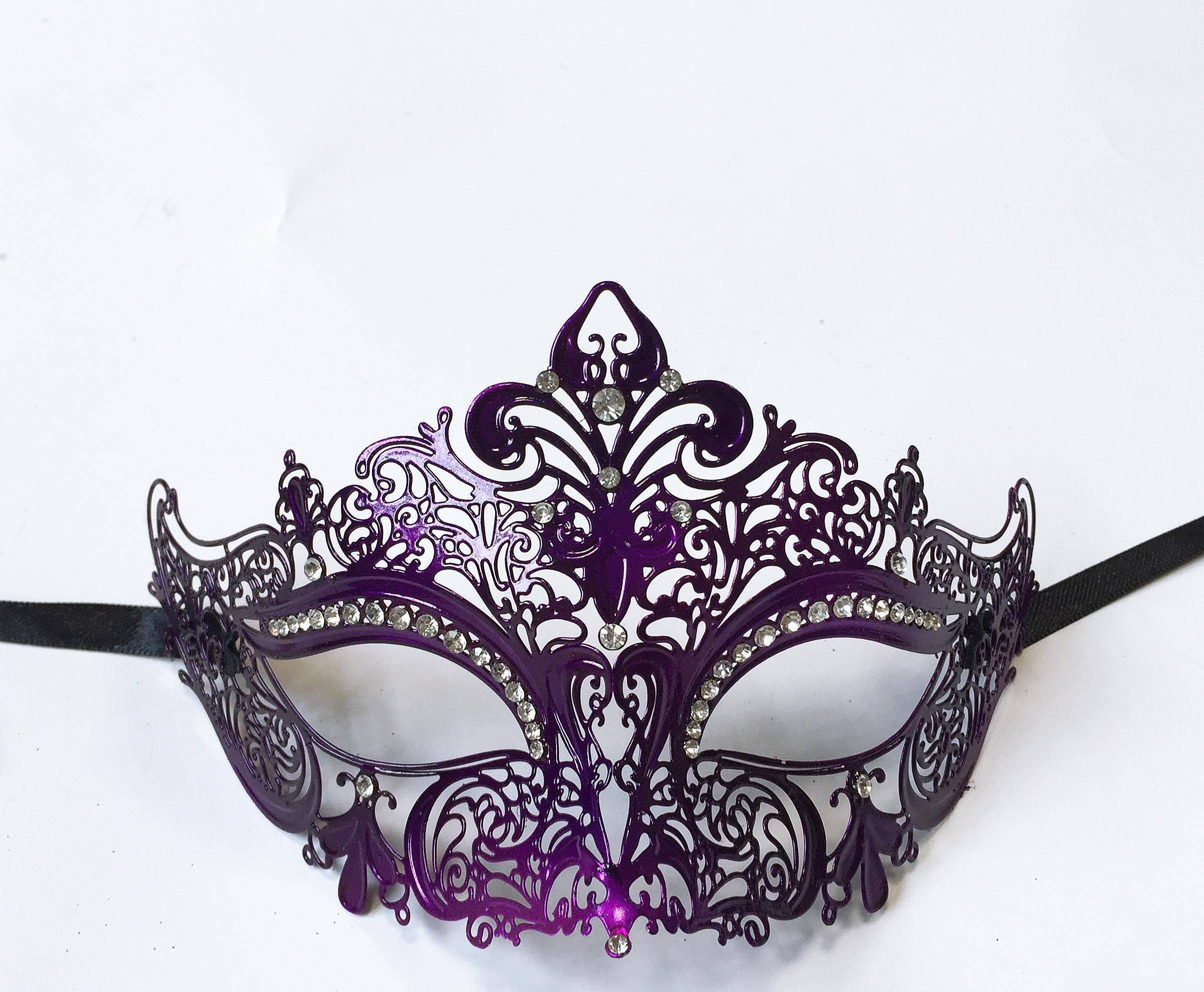 Mardi Gras Creations - Wholesale Costume - Unisex - Whimsical Metal Laser Cut Mask With Fleur De Lis4