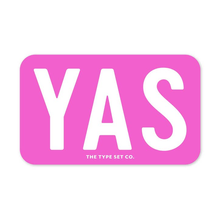 Autocollant en vinyle "YAS" pour la vente par The Stickerie