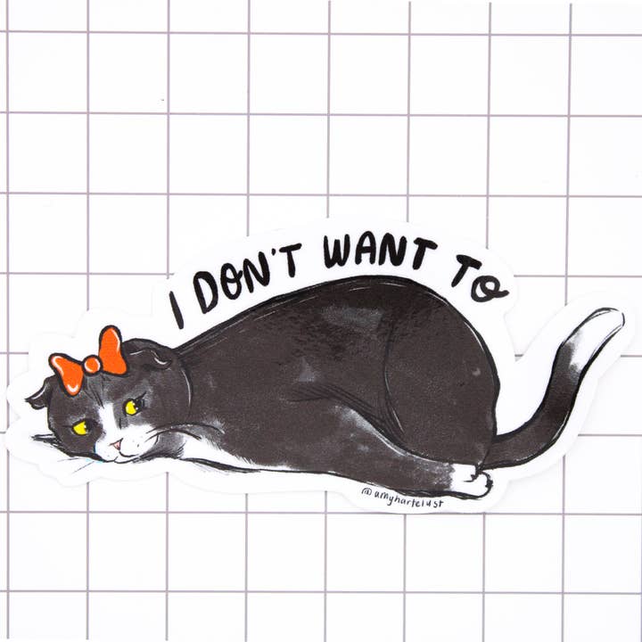 Autocolante Vinil Gato Cansado por atacado de Amy Hartelust Art and Illustration