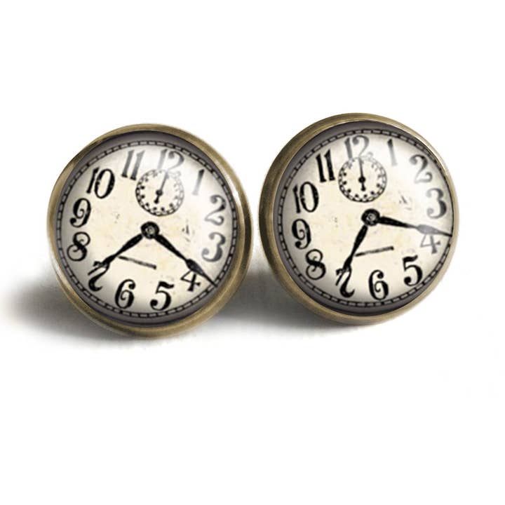 Edwardiaanse klok Steampunk Oorknopjes voor wholesale door The Divine Iguana