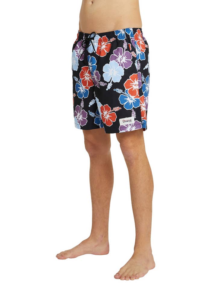 Heren - Zwembroek - Slow Down - Zwart Multi voor wholesale door Okanui