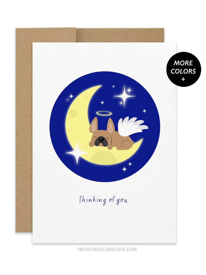 Frenchie Angel French Bulldog Greeting Card for wholesale by French Bulldog Love