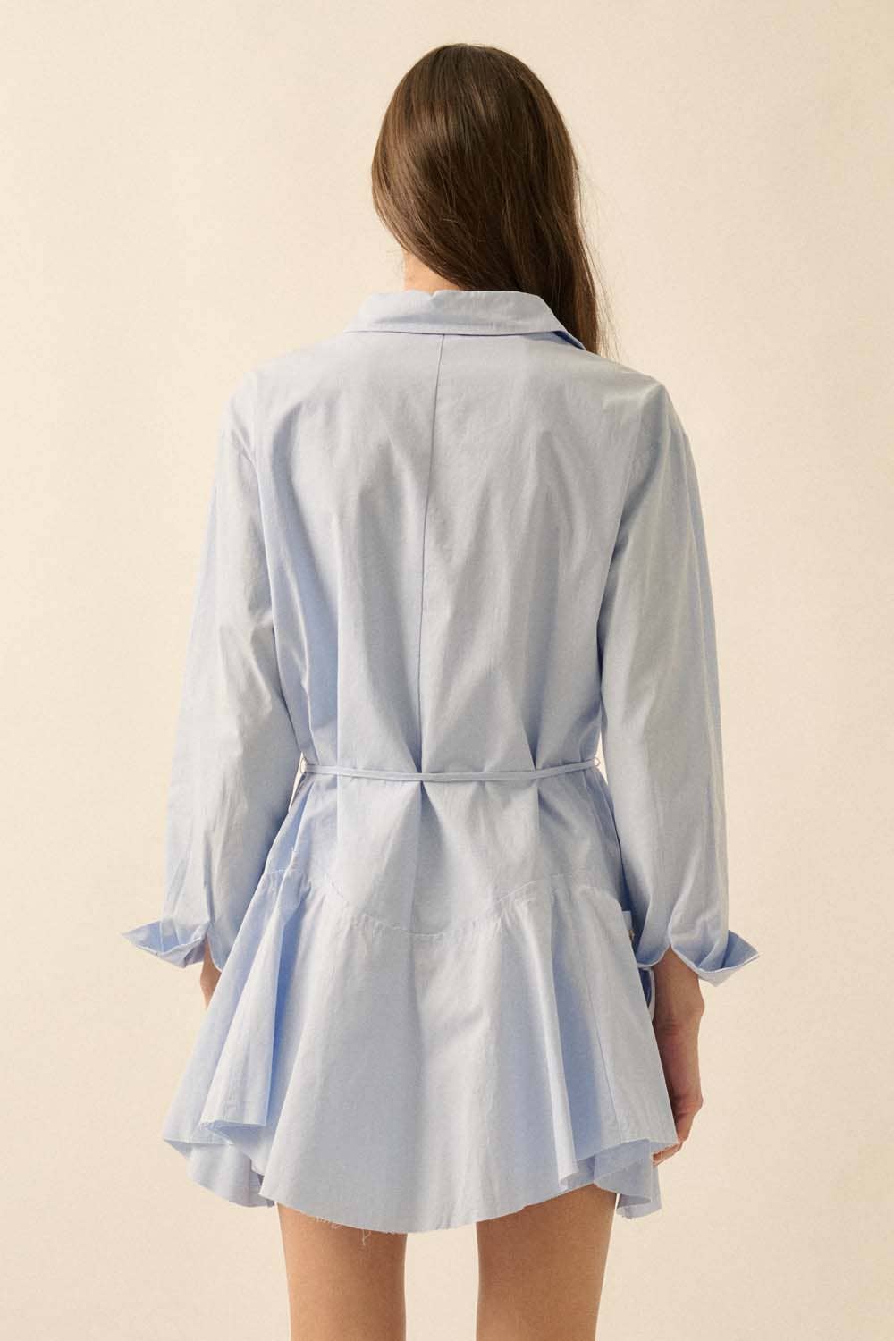 Promesa USA - Wholesale Romper - Women's - Solid Button-Up Belted Handkerchief Shirt Romper17