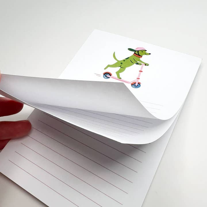 Sungy Side Up - Wholesale Notepad - Dog on Scooter Notepad – Lined Memo Pad for Dog Lovers3