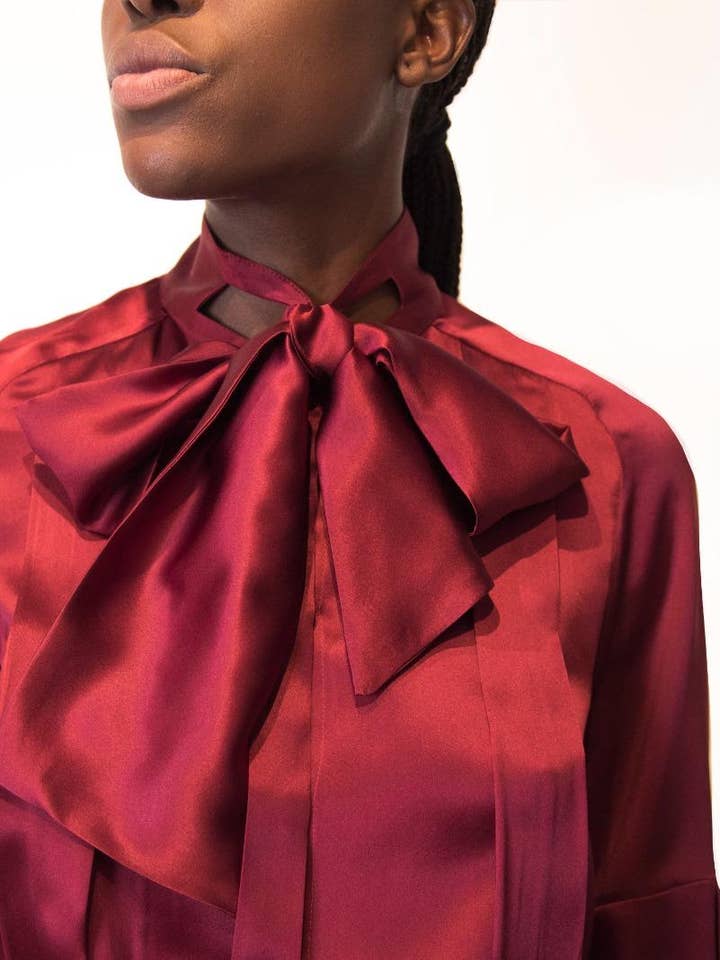 GAIOFATTO - Wholesale Button Down Shirt - Women's - SATIN SILK SHIRT 50381