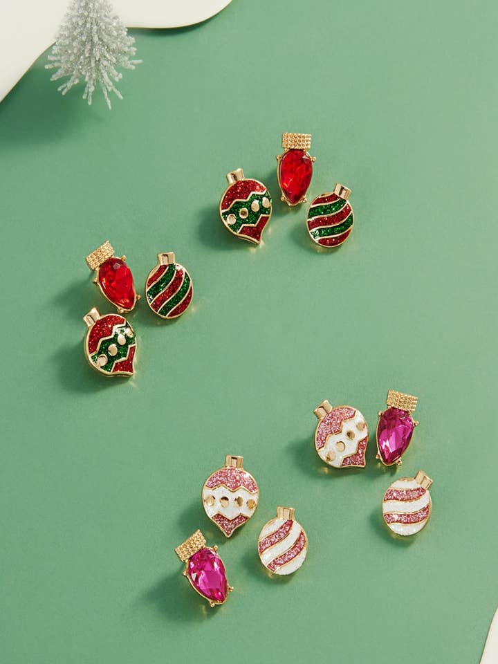Weihnachtsschmuck 3er-Set Ohrstecker für den Großhandel von Designature New York