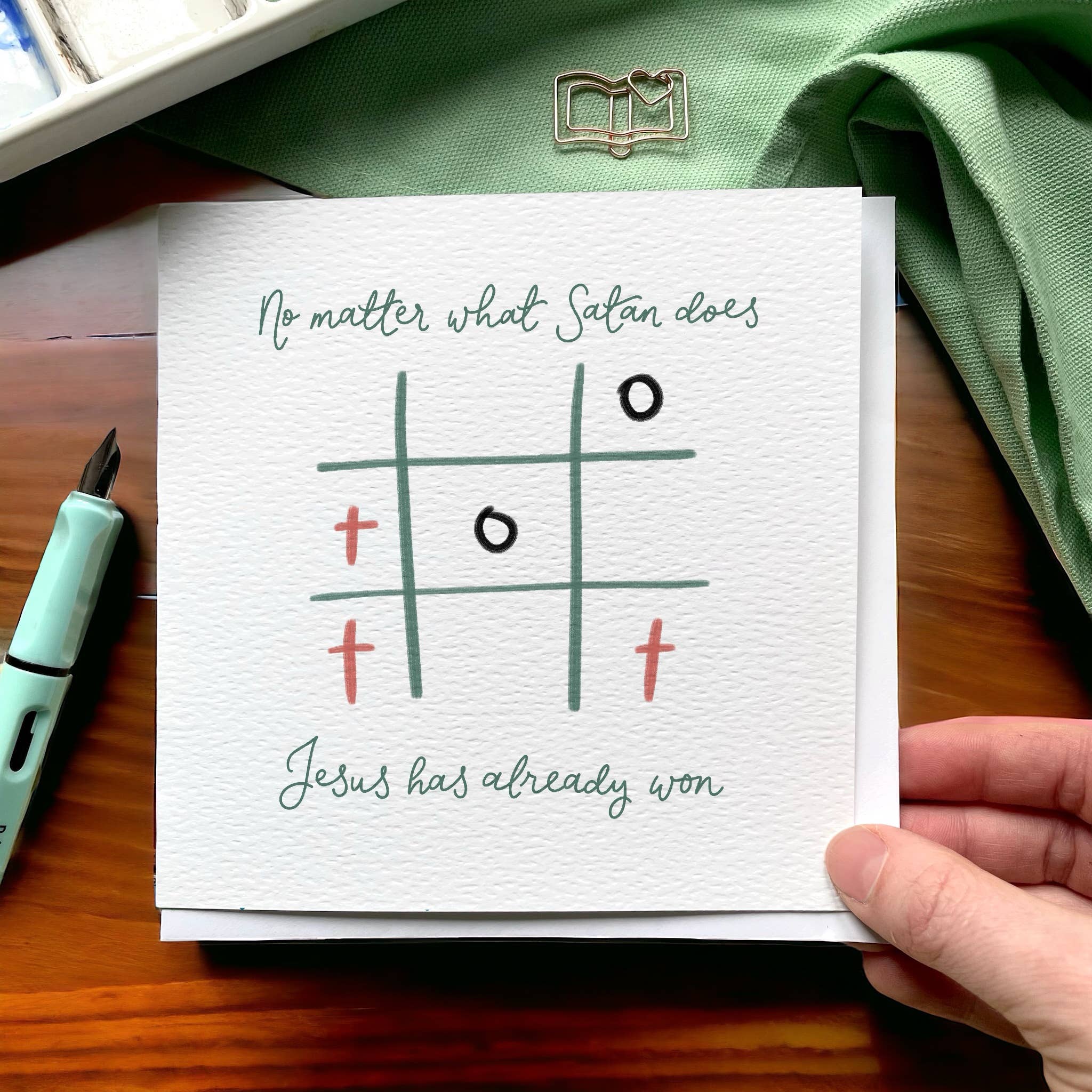 And Hope Designs - Cards, Stickers & Stationery - Wholesale Easter Card - Jesus Won Fun Christian Easter Card, Modern Religious Card1