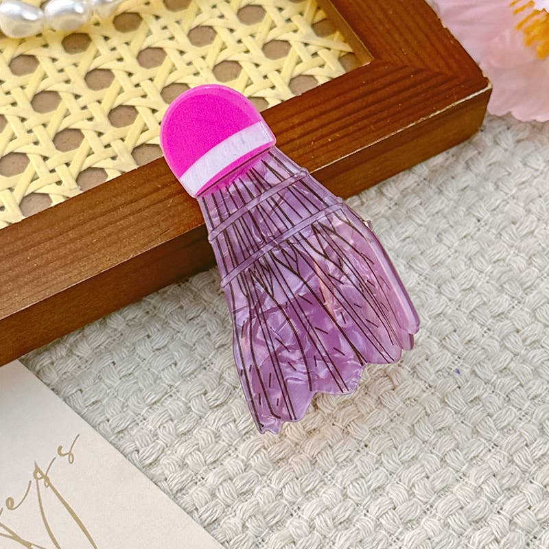 SoapElenGlen - Wholesale Hair Clip - Women's - Fun Badminton Hair Clip, Skate Sports Claw Clip4