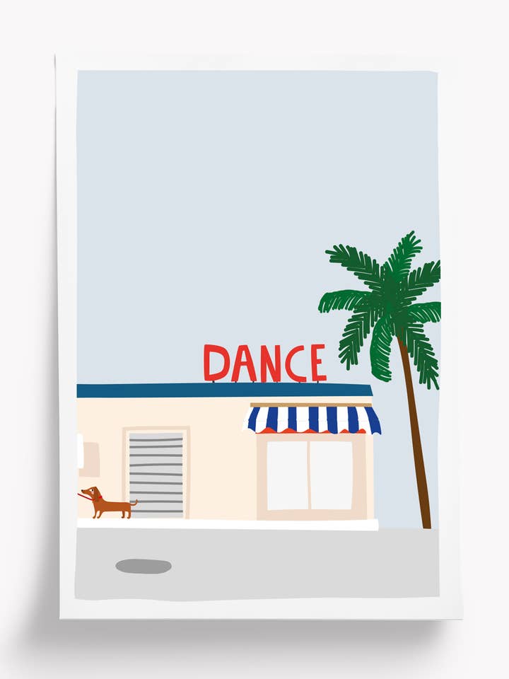 Impresión de arte A4 – DANZA – Ilustración gráfica colorida para venta al por mayor de Taxi Brousse