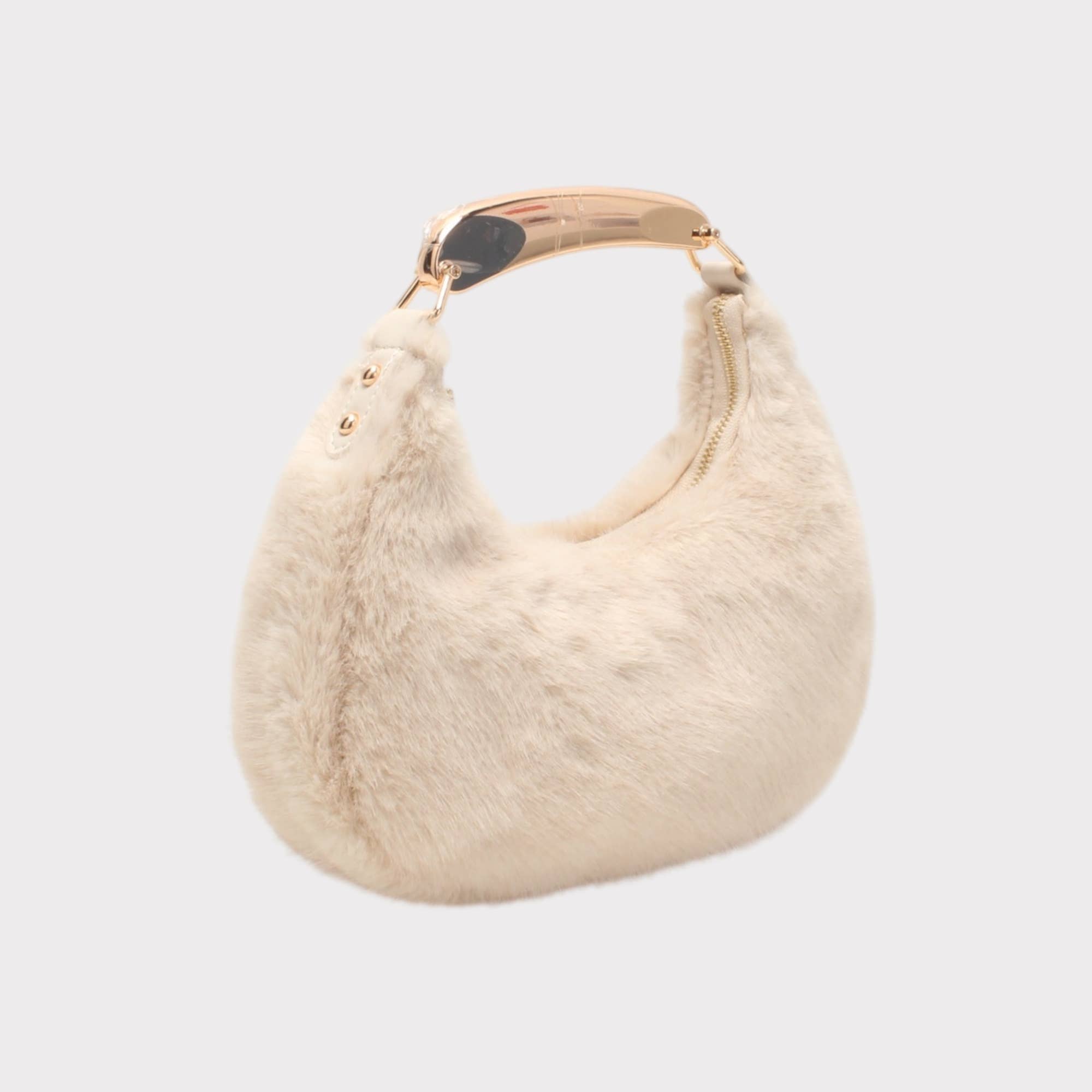 BESTINI - Wholesale Messenger Bag - Women's - Fur shoulder bag with wrist strap, zip closure1