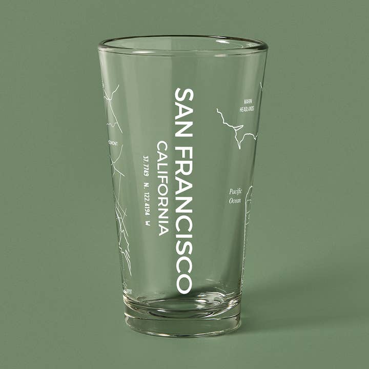 THE PINT - San Francisco Map, 16oz for wholesale by NARBO