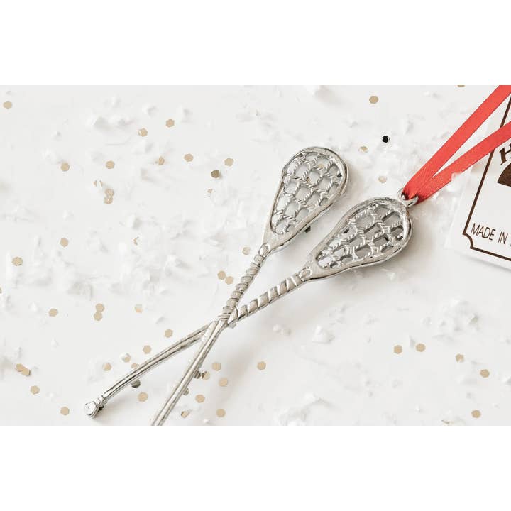 Lacrosse Ornaments - Female and Male Lacrosse Player Gifts for wholesale by House of Morgan Pewter