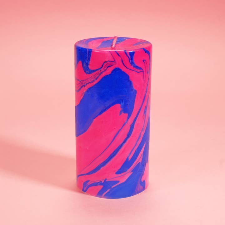 Flamingo Candles - Wholesale Pillar Candle - Candy Shop Marble Pillar Candle