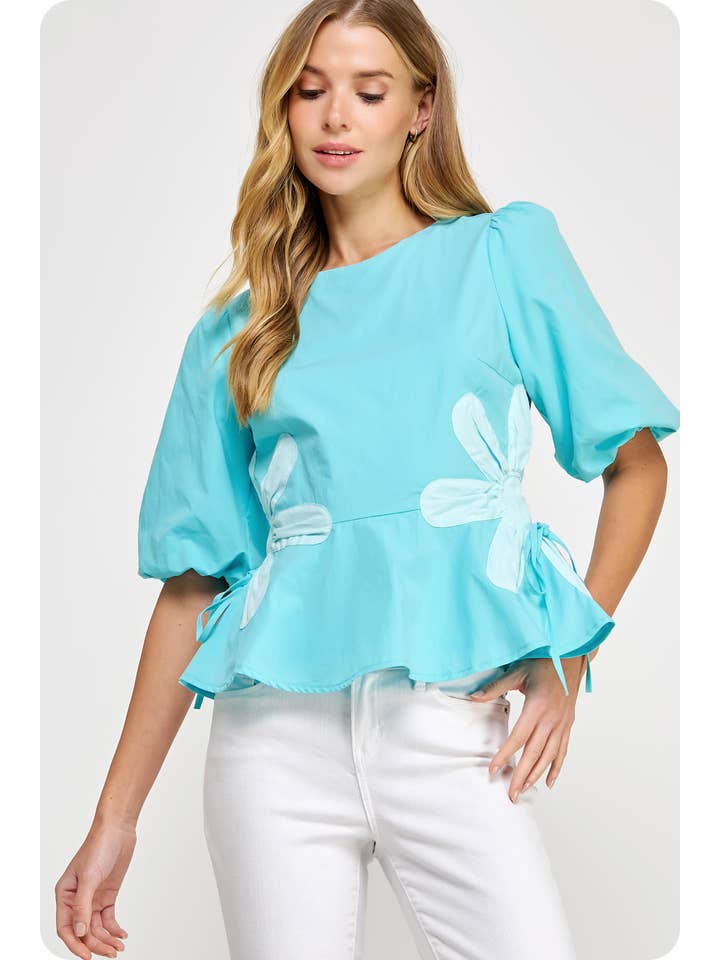 Strut & Bolt - Wholesale Blouse – Women’s - Flower Color-Block Poplin Top3