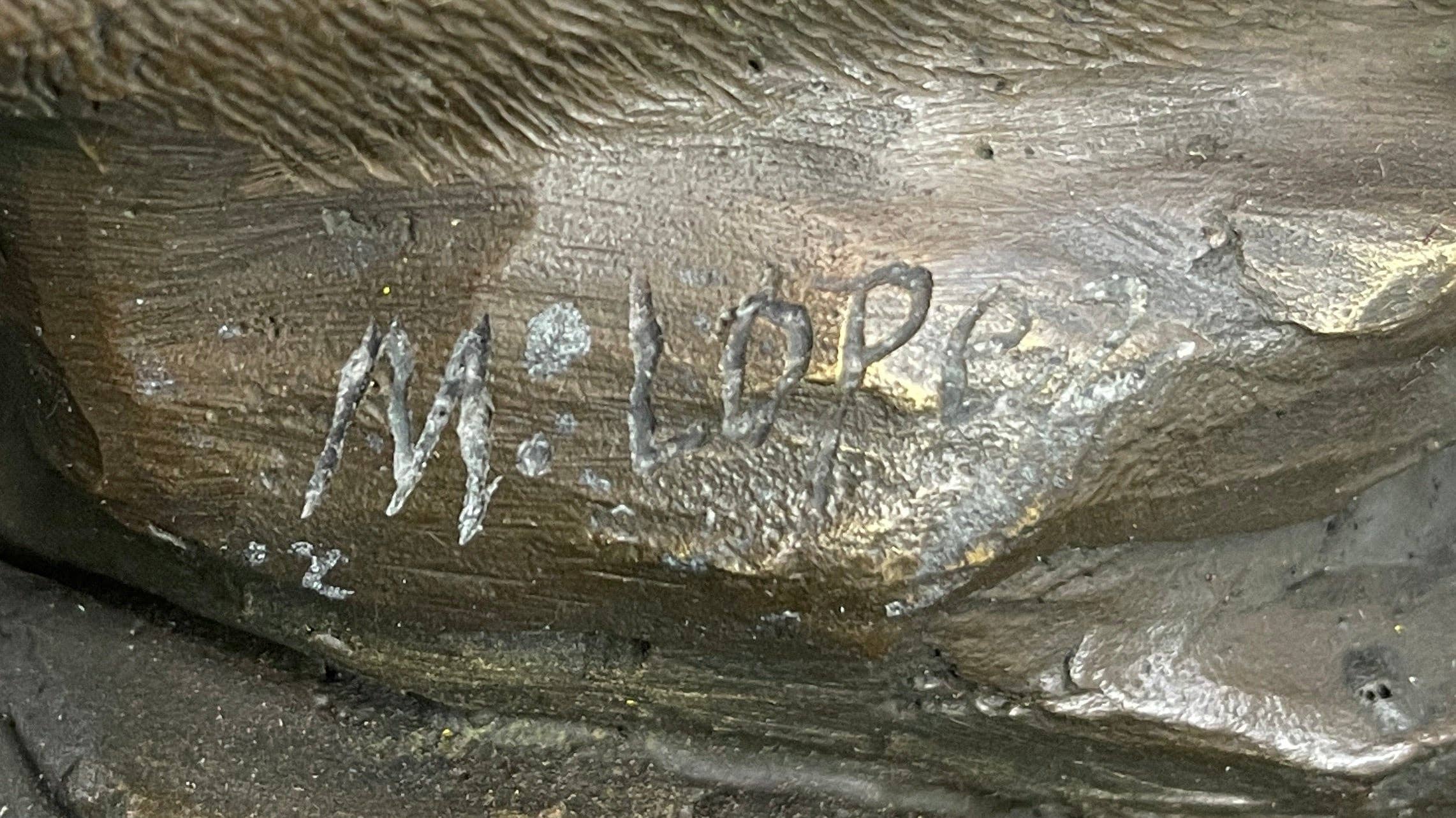 Bronzhaus – wholesale Skulptur – Abstrakt surrealistiska varg skulptur staty brons metall på marmor bas signerad konst9