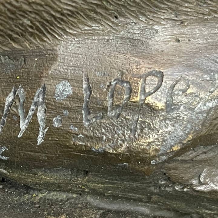 Bronzhaus – wholesale Skulptur – Abstrakt surrealistiska varg skulptur staty brons metall på marmor bas signerad konst9