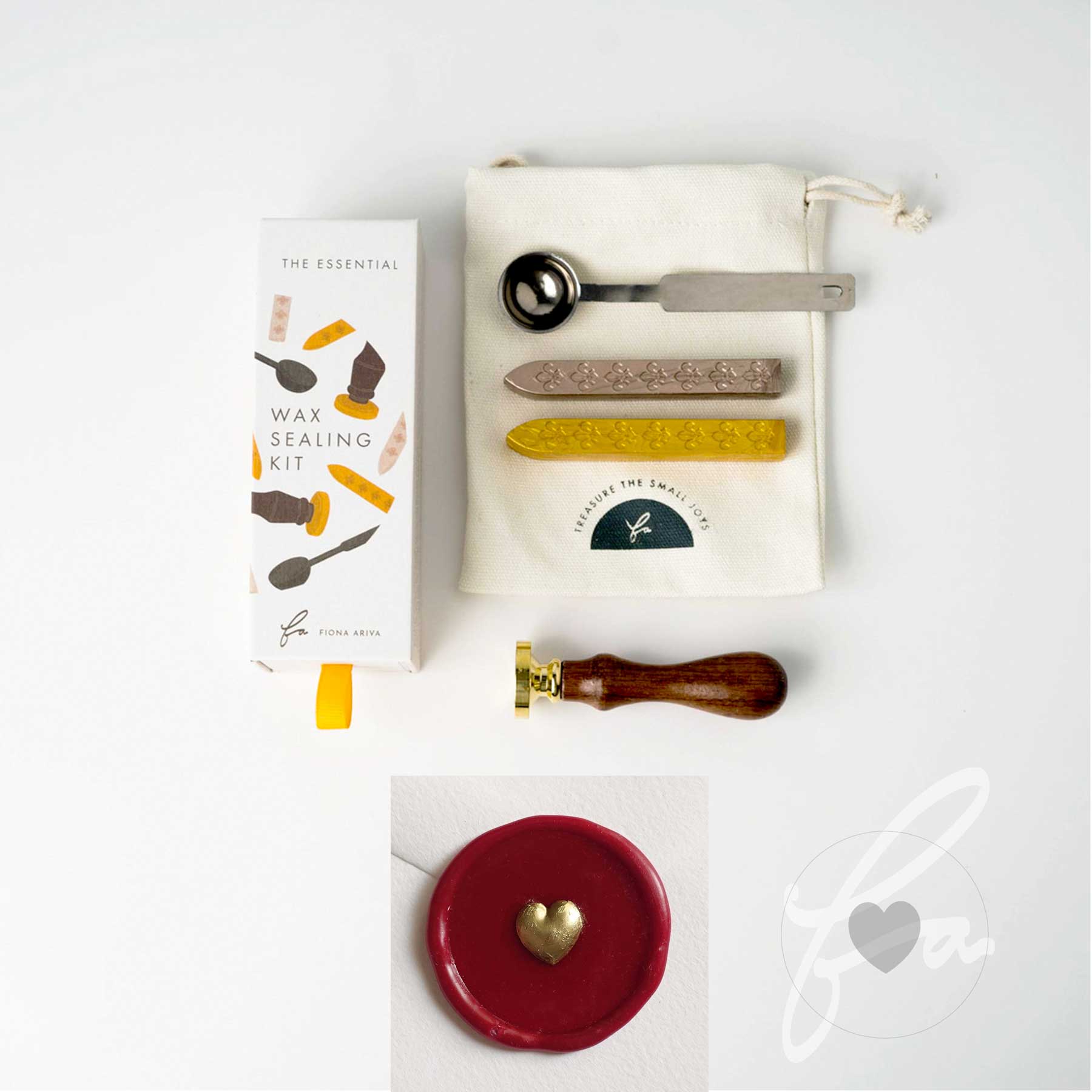 Fiona Ariva – Großhandel Siegelwachs – 3D Wachssiegel-Stempel mit Liebesherz, Wachssiegel-Set oder Stempelkopf3