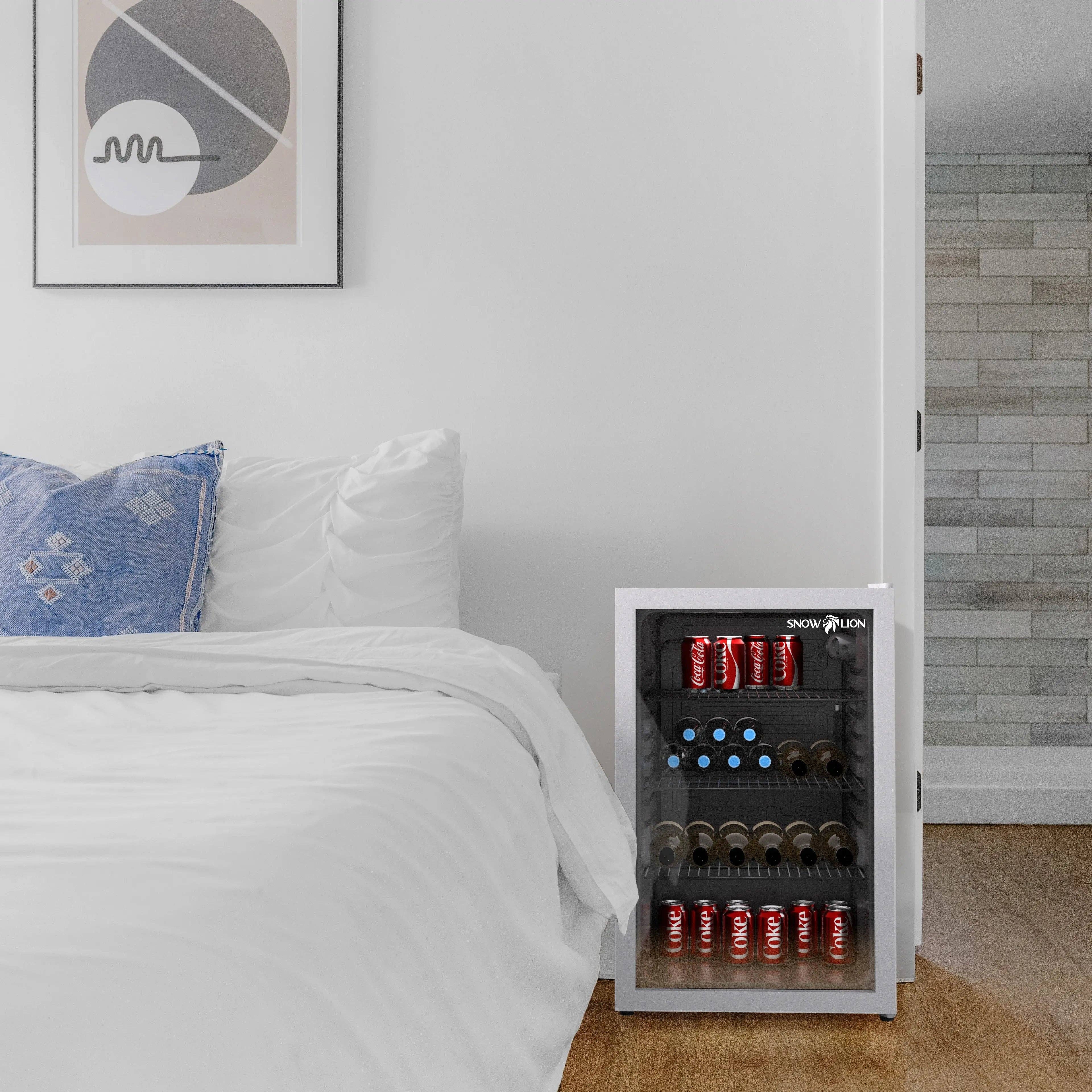 Promounts – wholesale Portable/mini fridge – SnowLion Premium 131L Beverage Refrigerator 4.6 Cu.ft. Freestanding Mini Fridge With Glass Door in White6