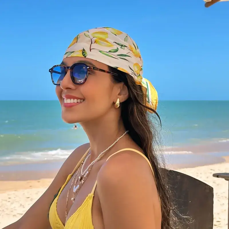 Sweet Cherry Sky - Wholesale Scarf - Women's - Summer Scarf Italian Scarf European Silk Scarf Lemons Fruit3