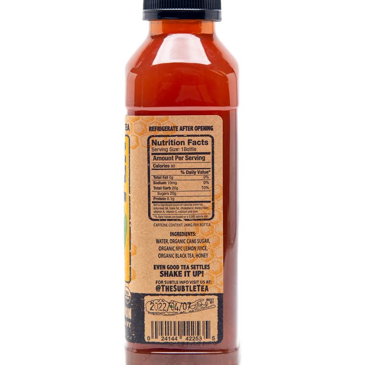 Subtle Tea - Wholesale Iced Tea - Subtle Tea Oh Honey - Black - 16 oz - Case (12 Bottles)2