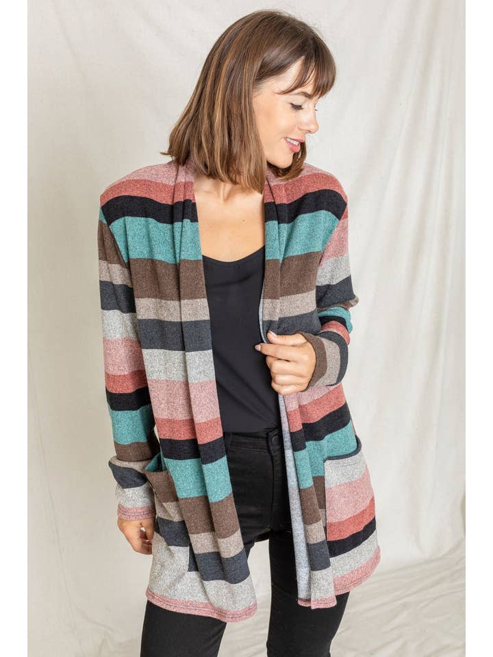 EG fashion - Wholesale Cardigan - Dames - Plus suède elleboogpatch open vest met zakken4