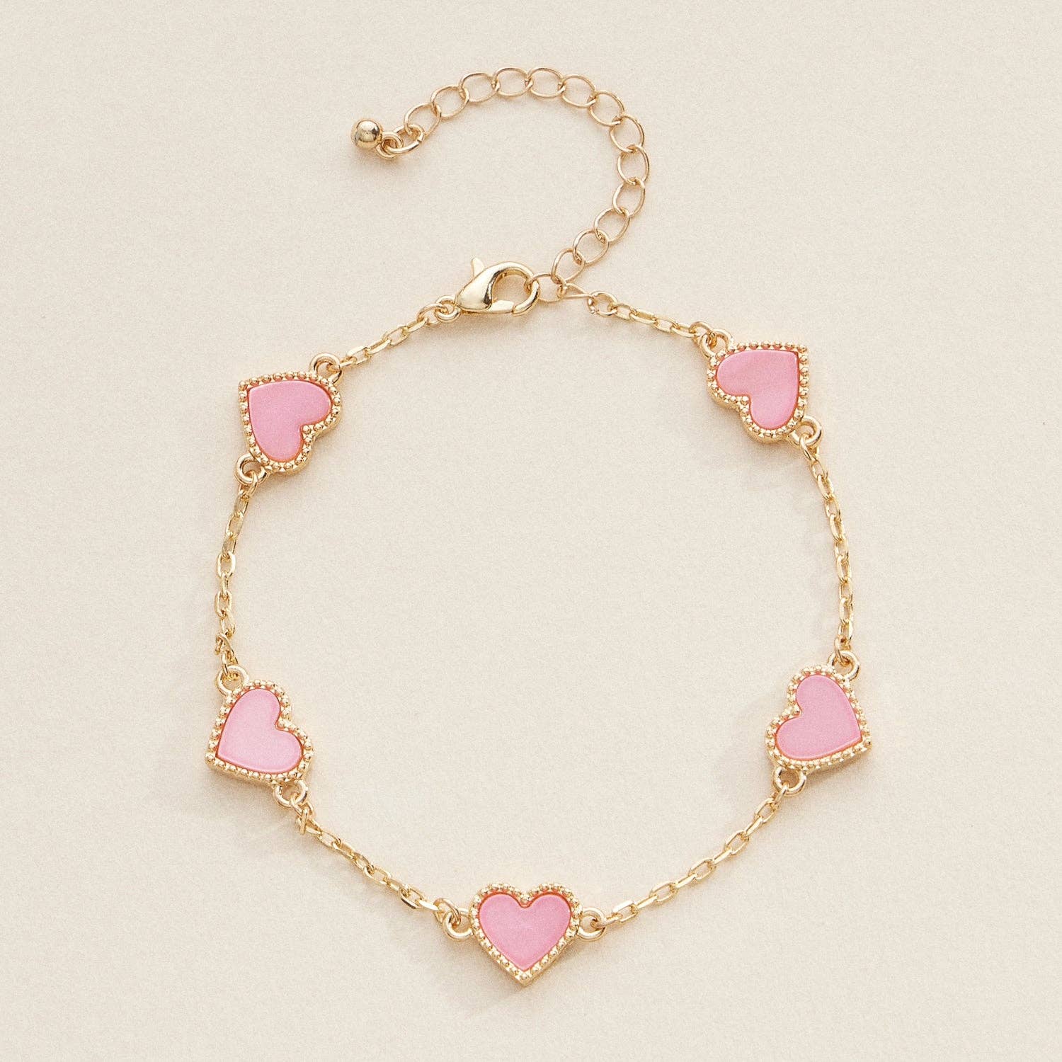 Frem - Wholesale Charm/Dangle Bracelet - Elegant Gold Heart Charm Bracelets in Vibrant Enamel Colors4