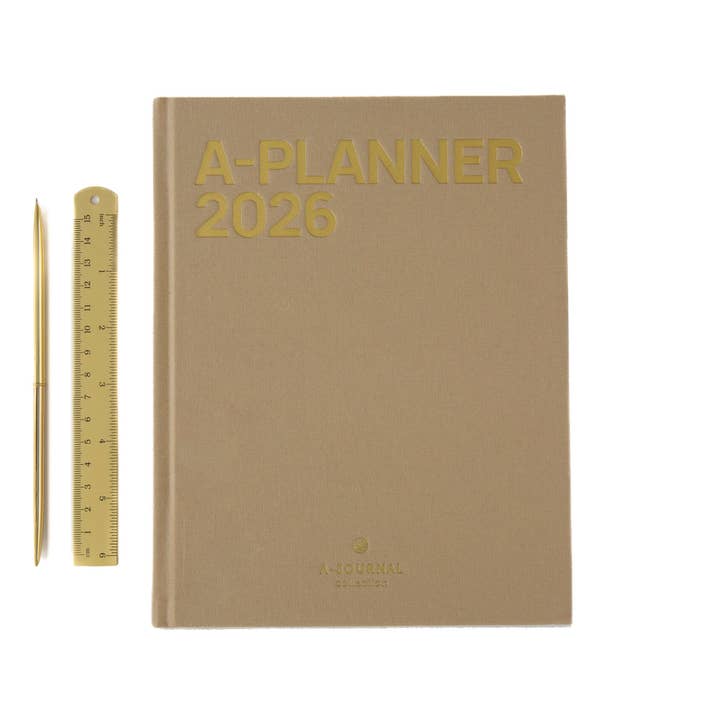 A-Journal Stationery - Wholesale Journal/Diary - A-Planner 2026 - Beige Linen1