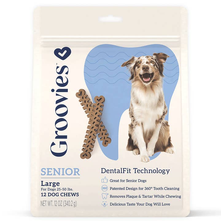 GROOVIES — Brosse à mâcher dentaire pour chiens âgés, 12 oz, taille 12 carats pour la vente par King Wholesale Pet Goods