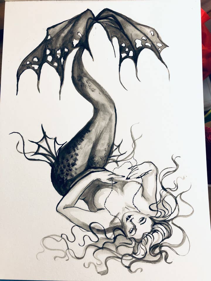 Sirène Noire pour la vente par Pincushion Pinups